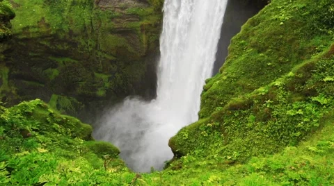 Skógafoss waterfall close view Stock Footage 41459220