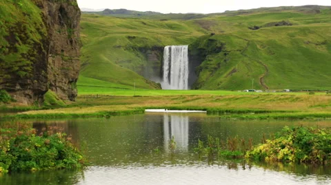 Skógafoss waterfall Stock Footage 41458828