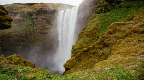 Skogafoss Waterfall Stock Footage 45684313