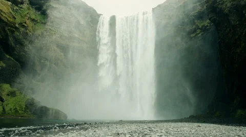 Skógafoss waterfall Stock Footage 54235676