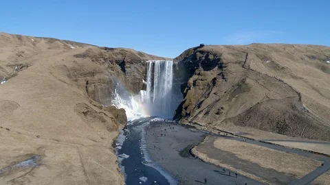 Skógafoss waterfall Video stock 88859165