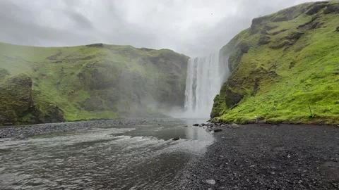 Skogafoss Waterfall Stock Footage 317921657