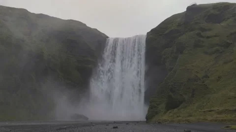 Skogafoss Waterfall in Iceland Stock Footage 164310118