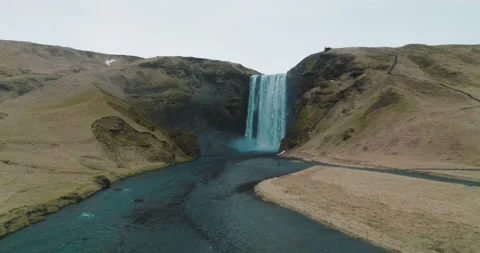 Skógafoss Waterfall in Iceland Stock Footage 228697462