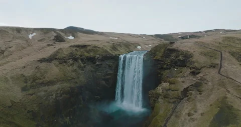 Skógafoss Waterfall in Iceland Stock Footage 228698005