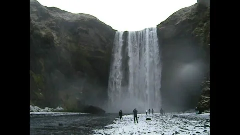 Skogafoss waterfall in Iceland Stock Footage 327950211