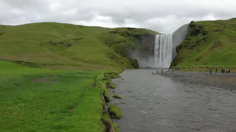 Skogarfoss waterfall Stock Footage 341161013