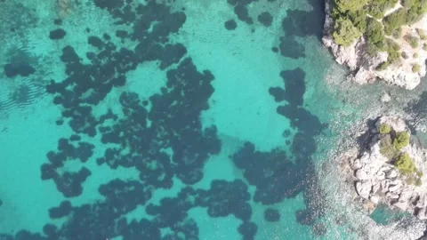 Skopelos Amarantos Drone Forward Top Down Stock Footage 336915042