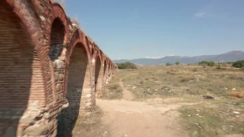 Skopje Aqueduct Stock Footage 140742353