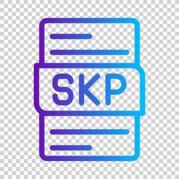 Skp document file gradient color icon design Illustrazione stock