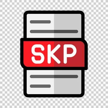 Skp file type flat icons. document files format graphic design outline icon 库存插图