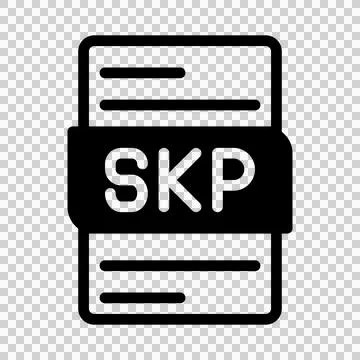 Skp File Type Icon. Files document graphic design. with outline style.  Illustrazione stock