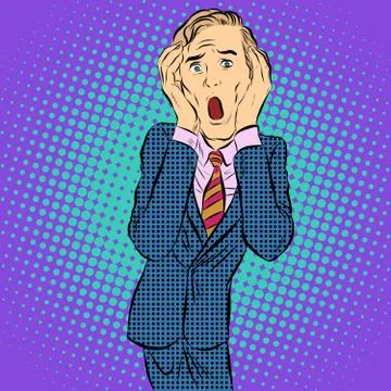 Skrik cry horror businessman emotion Stock Illustration