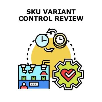 Sku variant control review optimization process Illustrazione stock