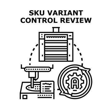 Sku variant control review process concept Stock Illustration
