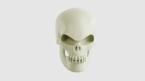 Skull 3D Icon Animation Stock Footage 345255532