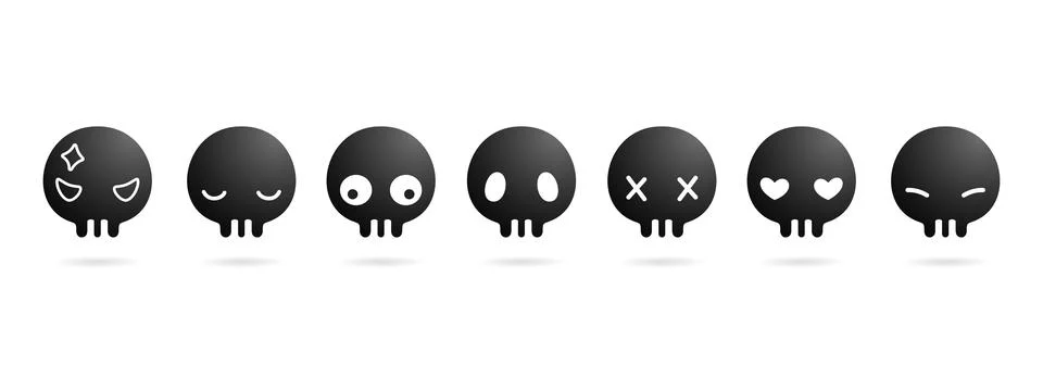 Skull 7 element cute model Stock Illustration