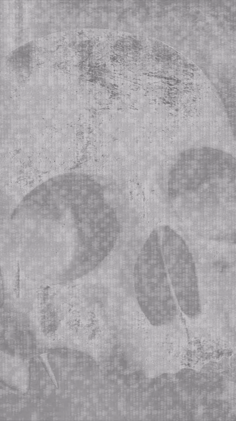 Skull 80's Loop vertical black and white background Stock Footage 341438076