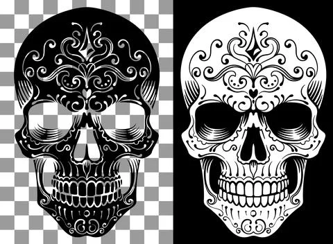 Skull Abstract Pattern Tattoo Design Illustrazione stock