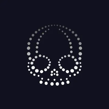 Skull, abstract vector print on dark Stock-Illustration