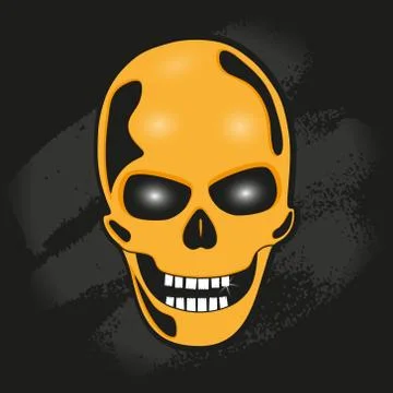 The skull against the wall. Stock Illustration