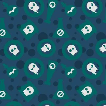 Skull and apribirka pattern Stock Illustration