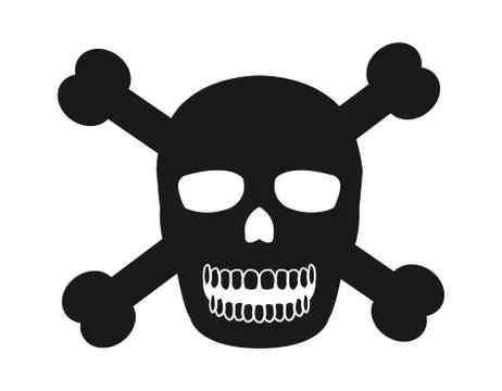 Skull and bone danger icon Stock Illustration