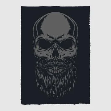 Skull and bone poster design Stock Illustration