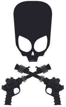 Skull and Bones Alien Black Stock Illustration