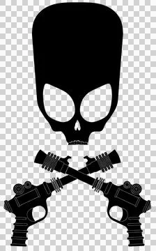 Skull and Bones Alien Black Stock Illustration