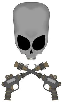 Skull and Bones Alien Color Stock Illustration