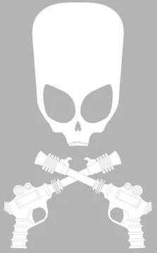 Skull and Bones Alien White Stock Illustration