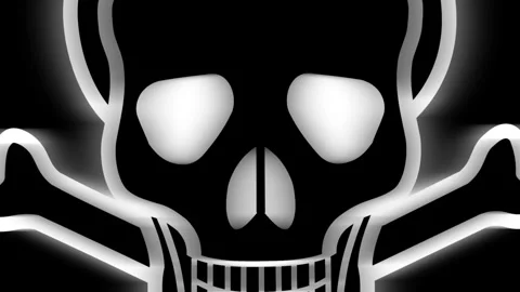 Skull and bones animation Stockbeeldmateriaal 328626897