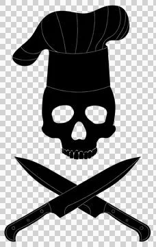 Skull and Bones Chef Black Stock Illustration