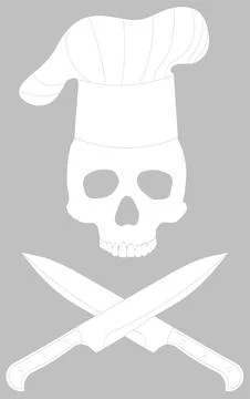 Skull and Bones Chef White Stock Illustration