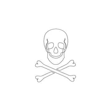 Skull and bones. flat vector icon Stock Illustration