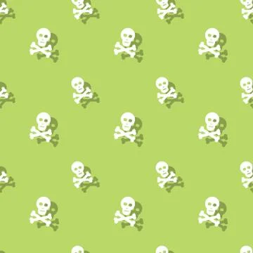 Skull And Bones Halloween Seamless Pattern Stock Illustration