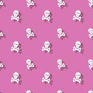 Skull And Bones Halloween Seamless Decorative Pattern Stock Illustration