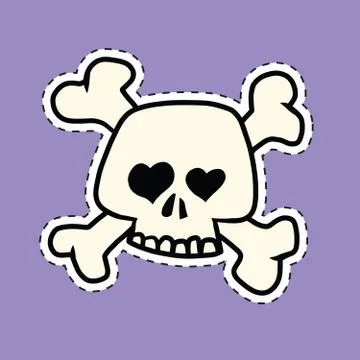Skull and bones heart of the orbit Stock Illustration