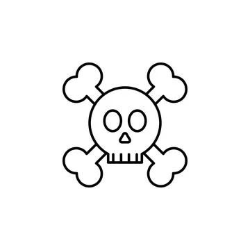 Skull and Bones icon. Element of crime and punishment icon for mobile concept Stock Illustration