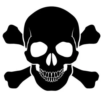 Skull and bones - a mark of the danger  warning 스톡 일러스트