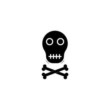 Skull and bones - a mark of the danger warning Stock Illustration