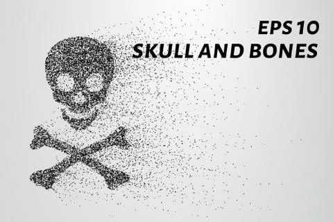 Skull and bones of the particles. The skull and bones consists of circles a.. Stock Illustration