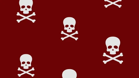 Skull and bones pattern animation Stock Footage 205013950
