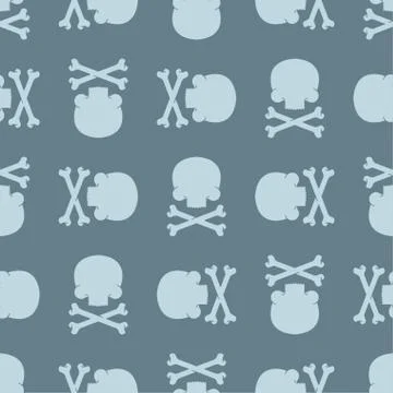 Skull and Bones pattern seamless. death background. Crossbones skeleton ornam Illustrazione stock