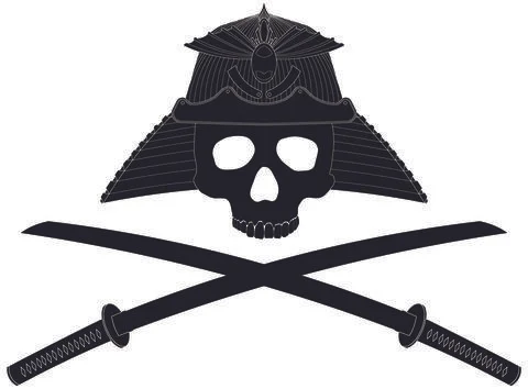 Skull and Bones Samurai Black Stock Illustration