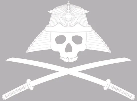 Skull and Bones Samurai White Stock Illustration