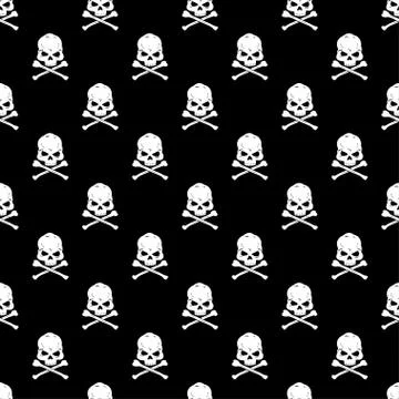 Skull and Bones seamless bacground - vector Stock Illustration