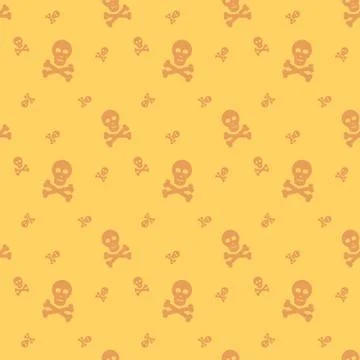 Skull And Bones Seamless Decorative Silhouette Pattern Stock Illustration