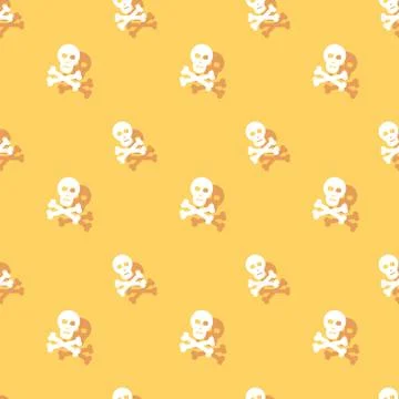 Skull And Bones Seamless Decorative Pattern Stock Illustration